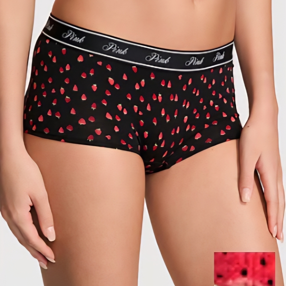 5/$40🛍 PINK Victoria's Secret Black Strawberry Boyshort Panty🍓